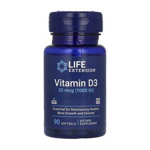 Vitamin D3 25 mcg (1000 IU) - 90 softgels 28016 фото