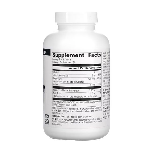 Magnesium Malate 1250mg - 90 tabs 27321 фото