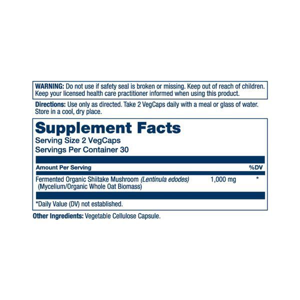 Fermented Shiitake Mushroom 1000mg - 60 vcaps 26605 фото