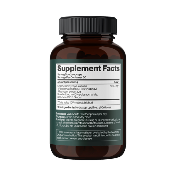 Cordyceps Mushroom 1000 mg - 60 vegcaps 28193 фото