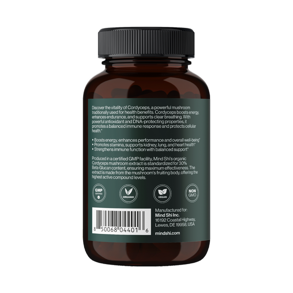 Cordyceps Mushroom 1000 mg - 60 vegcaps 28193 фото