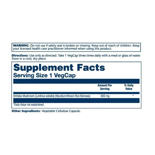 Shiitake Mushroom 600mg - 100 vcaps 26588 фото