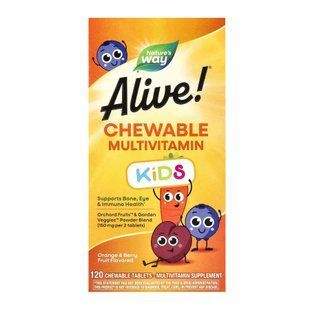 Alive! Children's Chewable Multivitamin - 120 tabs Orange and Berry 22449 фото