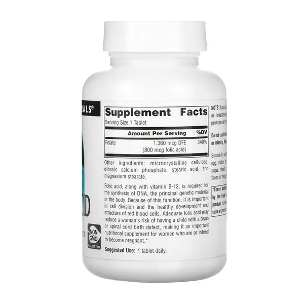 Folic Acid 800 mcg - 200 tabs 30076 фото
