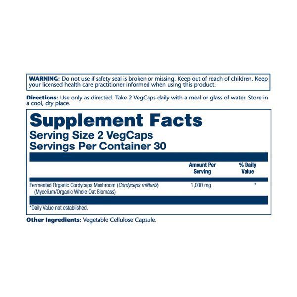 Org Grown Fermented Cordyceps 1000mg - 60 vcaps 26608 фото