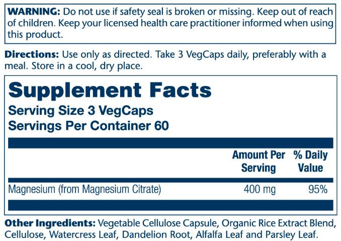 Magnesium Citrate 400mg - 180 vcaps 23550 фото
