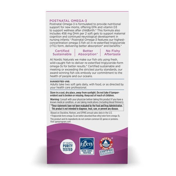 Postnatal Omega-3 - 60 softgels 31135 фото