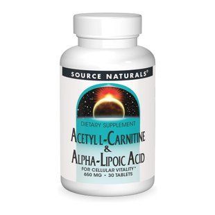 Acetyl L-Carnitine & Alpha-Lipoic Acid 650 mg - 30 tabs 31787 фото
