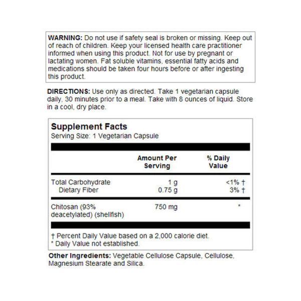 Chitosan 750mg - 120 vcaps 26625 фото