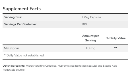 Melatonin 10 mg - 100 vcaps 18449 фото