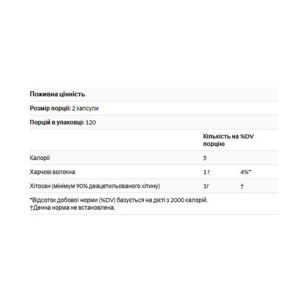 Diet Chitosan&trade; 500 mg - 120 caps 29782 фото