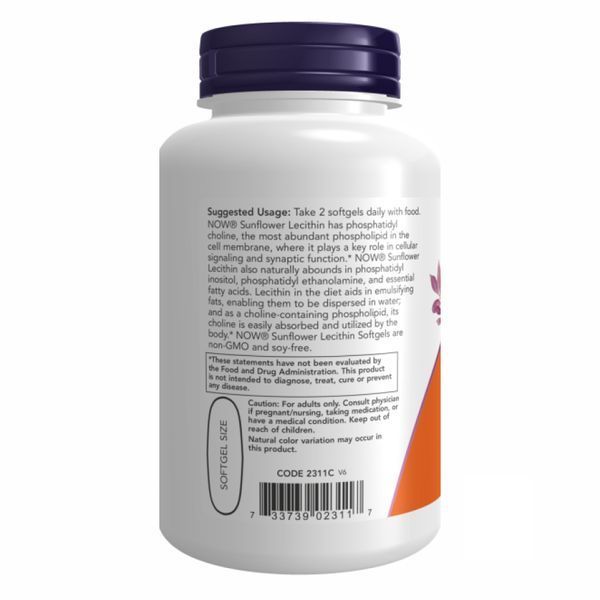 Sunflower Lecithin 1200 mg - 100 sgels 18416 фото