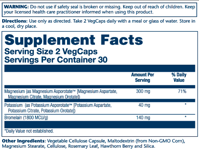 Magnesium & Potassium Asporotate - 60 vcaps 23538 фото