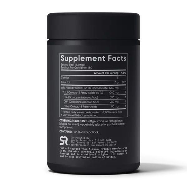 Omega-3 Fish Oil Alaska 1250mg - 180 softgels 29165 фото