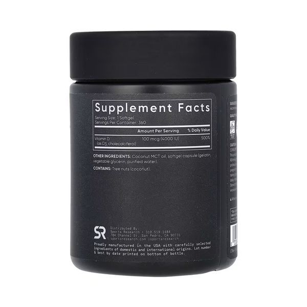 Vitamin D3 4000IU - 360 softgels 31843 фото