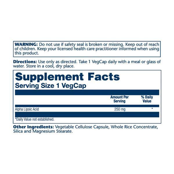 Alpha Lipoic Acid 250mg - 60 vcaps 26896 фото