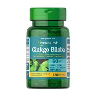 Ginkgo Biloba Standardized Extract 60 mg - 120 softgels 31614 фото