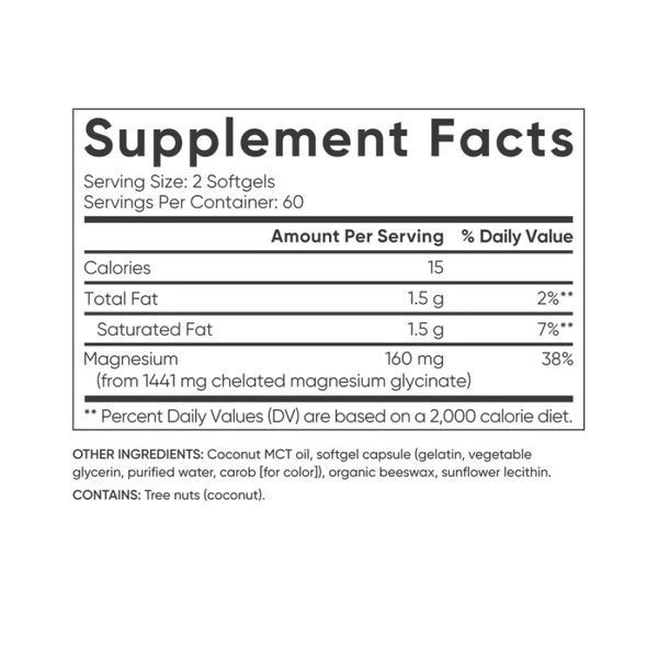 Magnesium Glycinate 160mg - 120 softgels 29598 фото