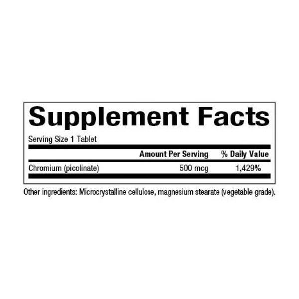 Chromium Picolinate 500mcg - 90 tabs 28887 фото