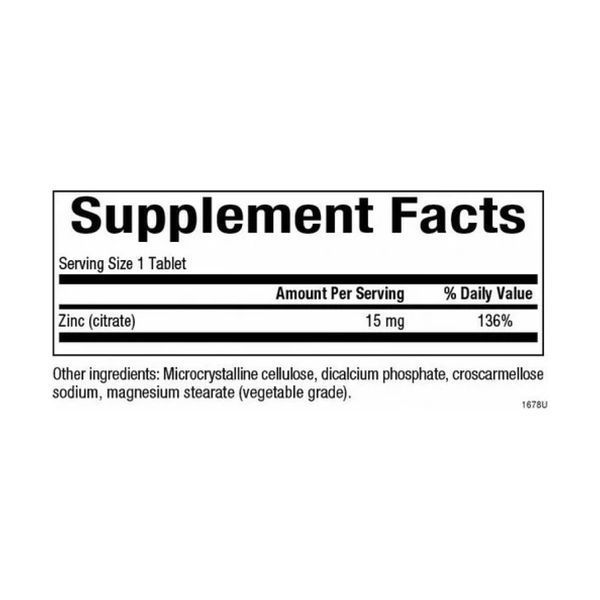 Zinc Citrate 15mg - 90 tabs 28893 фото