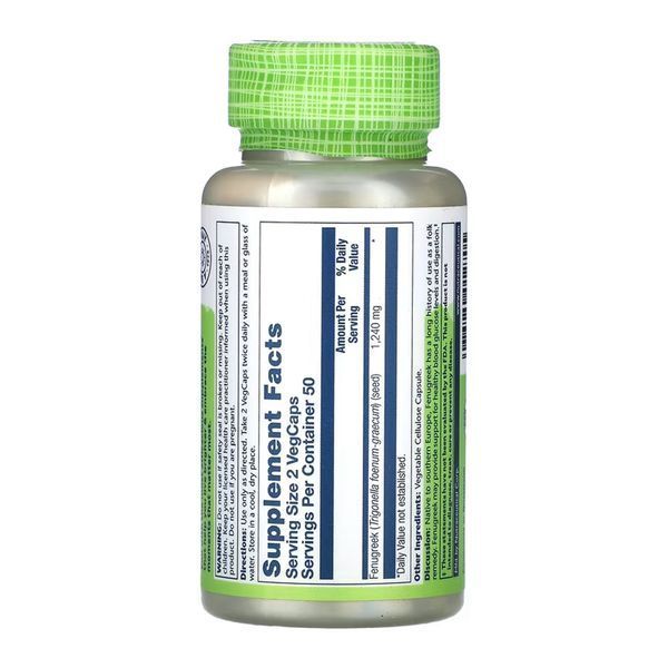 Fenugreek Seed 620mg - 100 vcaps 31911 фото