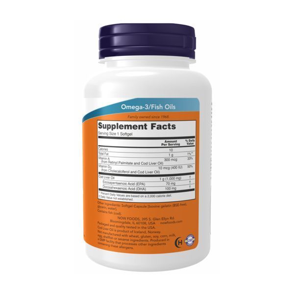 Cod Liver Oil 1000mg - 180 sgels 24372 фото