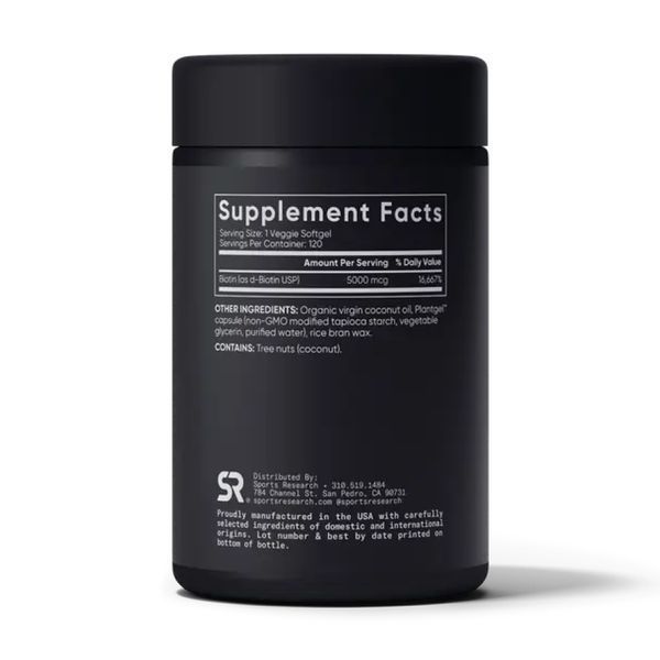 Biotin 5000mcg - 120 veg softgels 28341 фото
