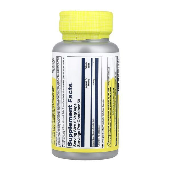 Organically Grown Sage Leaf 570mg - 100 vcaps 32128 фото