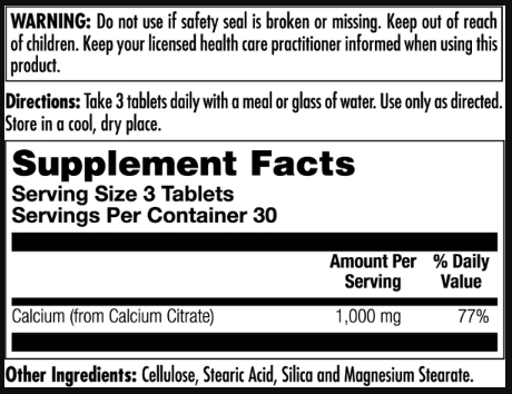 Calcium Citrate 1000mg - 90 tabs 26646 фото