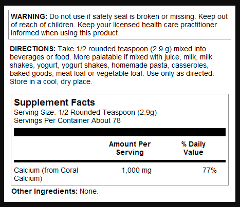 Coral Calcium Powder 1000mg - 8oz 23519 фото
