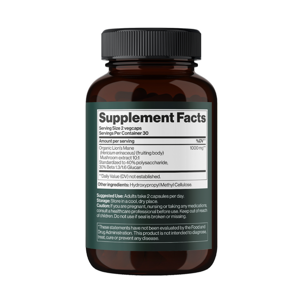 Lion's Mane Mushroom 1000 mg - 60 vegcaps 28192 фото