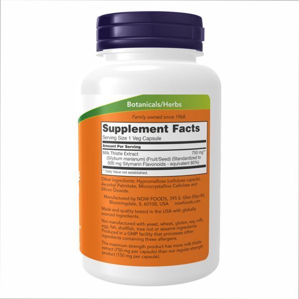 Milk Thistle Extract 750mg Silymarin 600mg - 90 vcaps 24291 фото