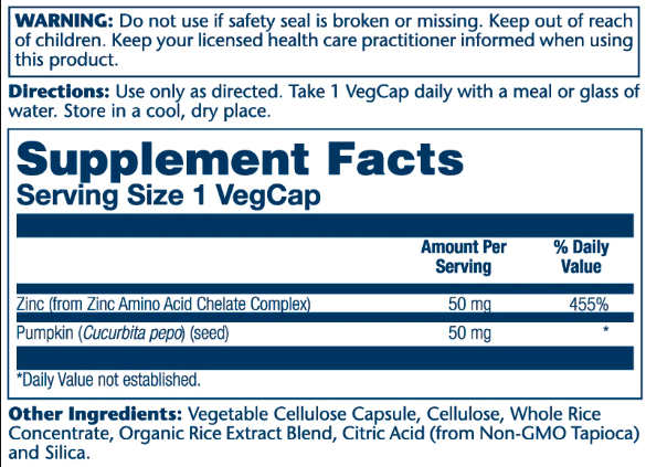 Zinc 50mg - 100 vcaps 23544 фото