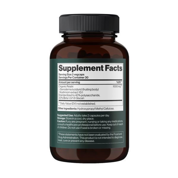 Reishi Mushroom 1000 mg - 60 vegcaps 29585 фото