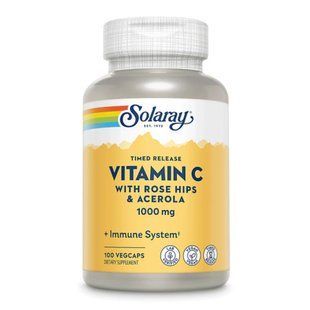 Vitamin C with Rose Hips & Acerola 1000mg - 100 vcaps 26887 фото