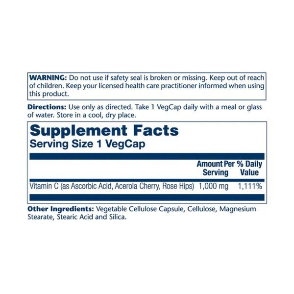 Vitamin C with Rose Hips & Acerola 1000mg - 100 vcaps 26887 фото
