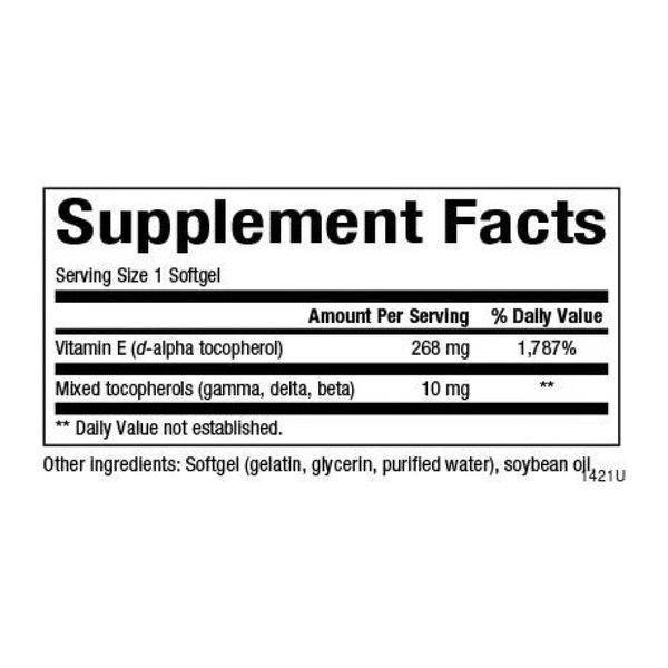 Mixed Vitamin E 268 mg (400 IU) - 90 softgels 28883 фото