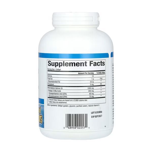 Wild Alaskan Salmon Oil 1000mg - 180 softgels 30822 фото