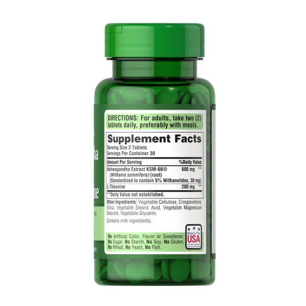 Ashwagandha KSM-66&reg; & L-Theanine - 60 tabs 29748 фото